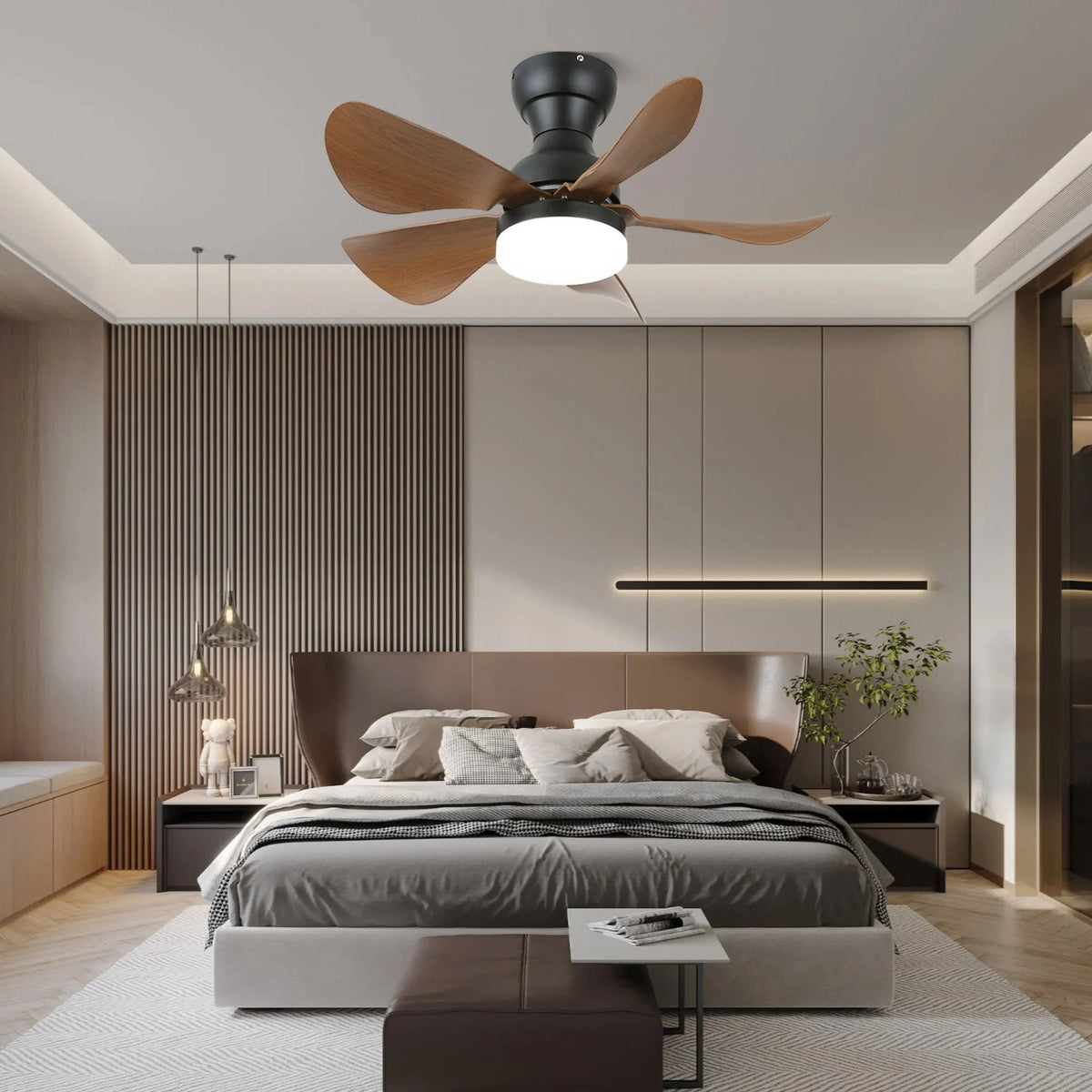 Ceiling Fan Integrated LED & Remote Control Whisper-Quiet Motor