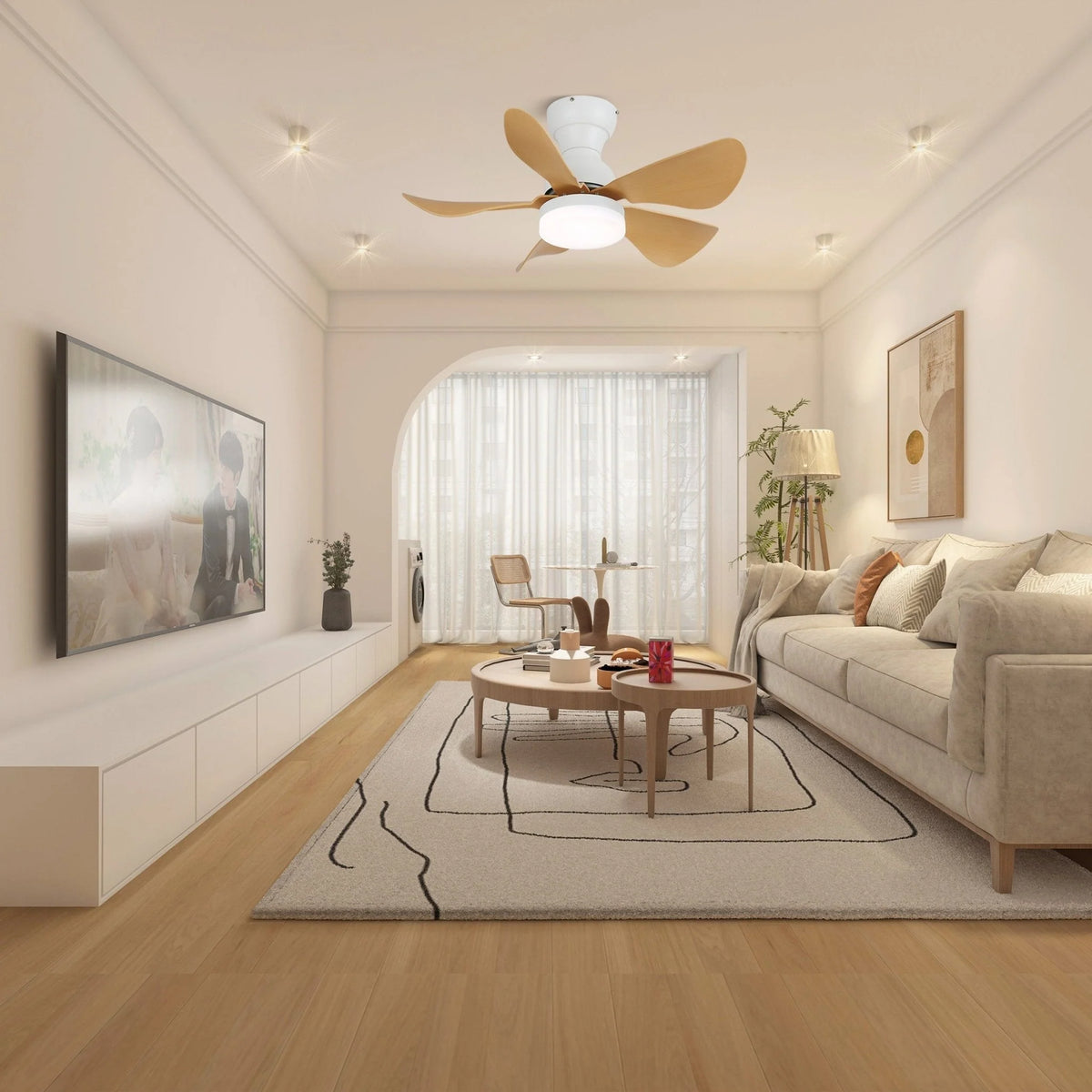 Ceiling Fan Integrated LED & Remote Control Whisper-Quiet Motor