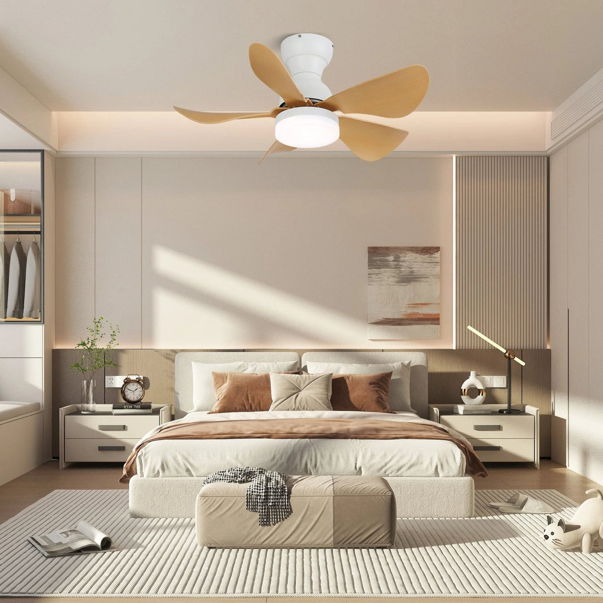 Ceiling Fan Integrated LED & Remote Control Whisper-Quiet Motor