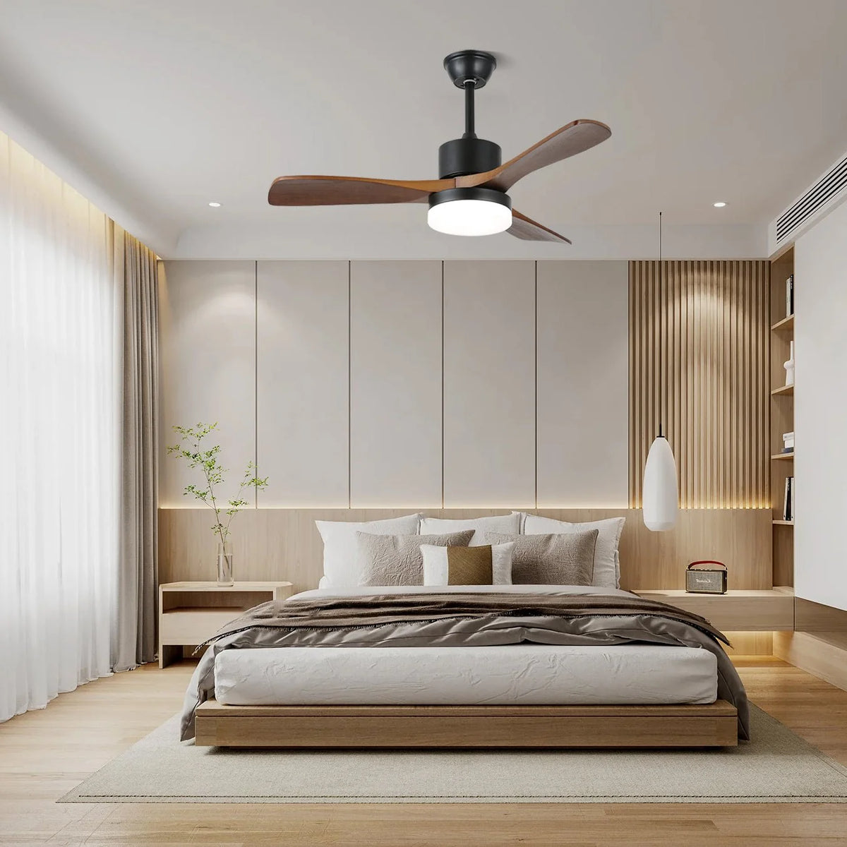 Ceiling Fan Integrated LED & Remote Walnut Finish