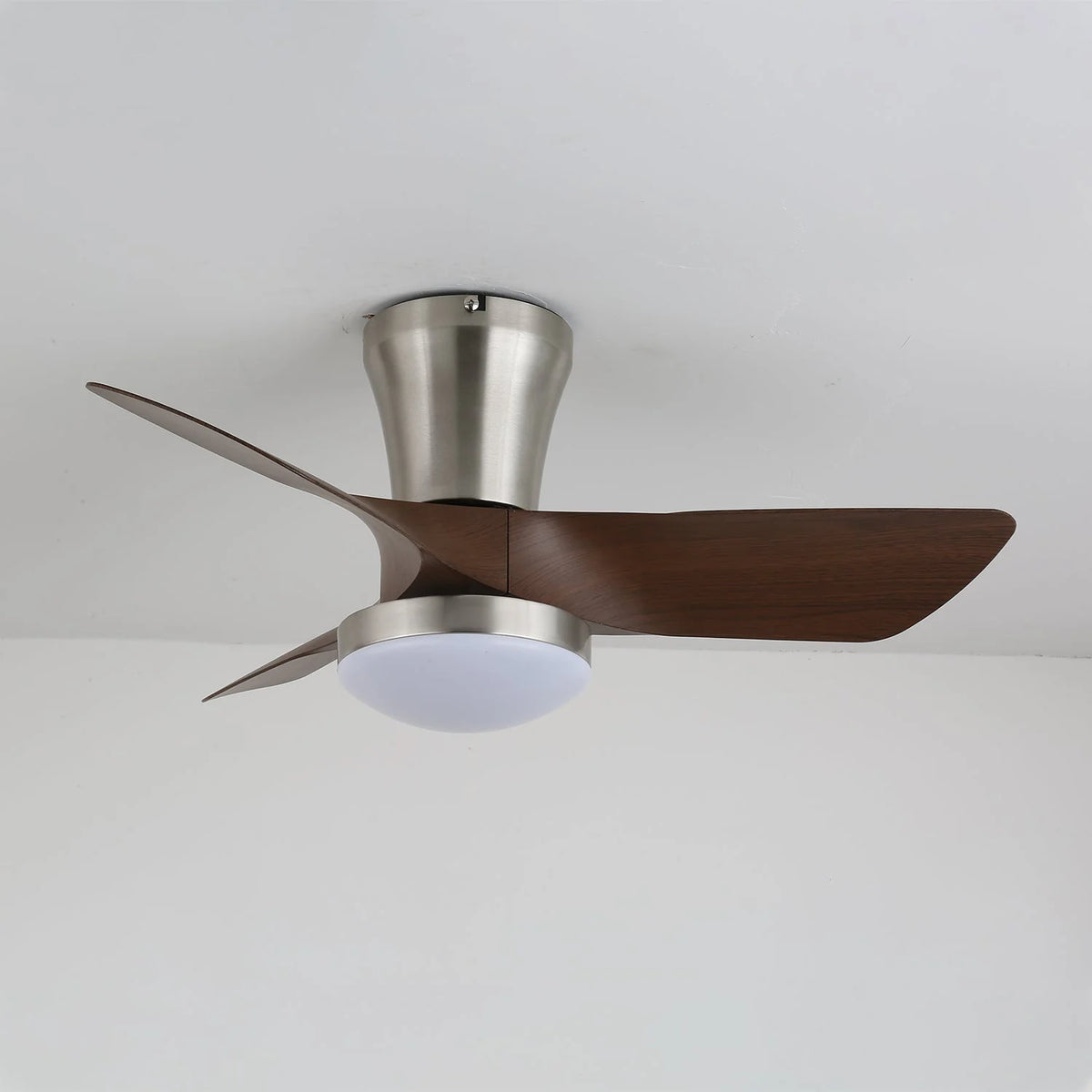 Ceiling Fan Integrated LED Walnut Finish Six-Speed & Remote