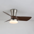 Ceiling Fan Integrated LED Walnut Finish Six-Speed & Remote