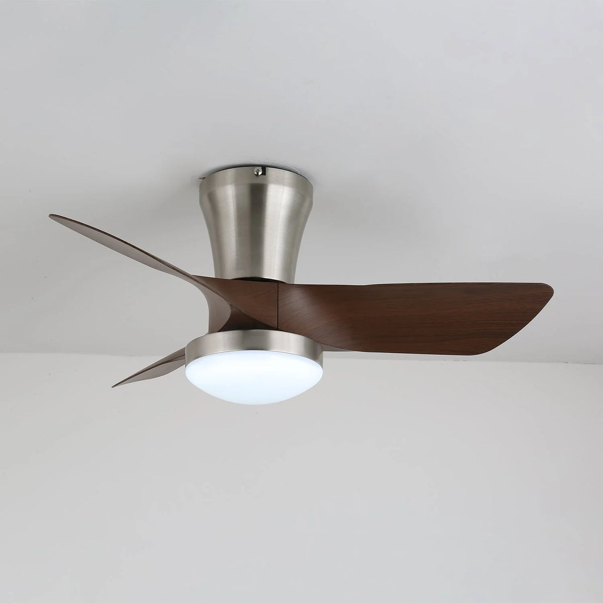 Ceiling Fan Integrated LED Walnut Finish Six-Speed & Remote