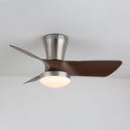 Ceiling Fan Integrated LED Walnut Finish Six-Speed & Remote