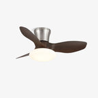 Ceiling Fan Integrated LED Wooden Blades Quiet DC Motor