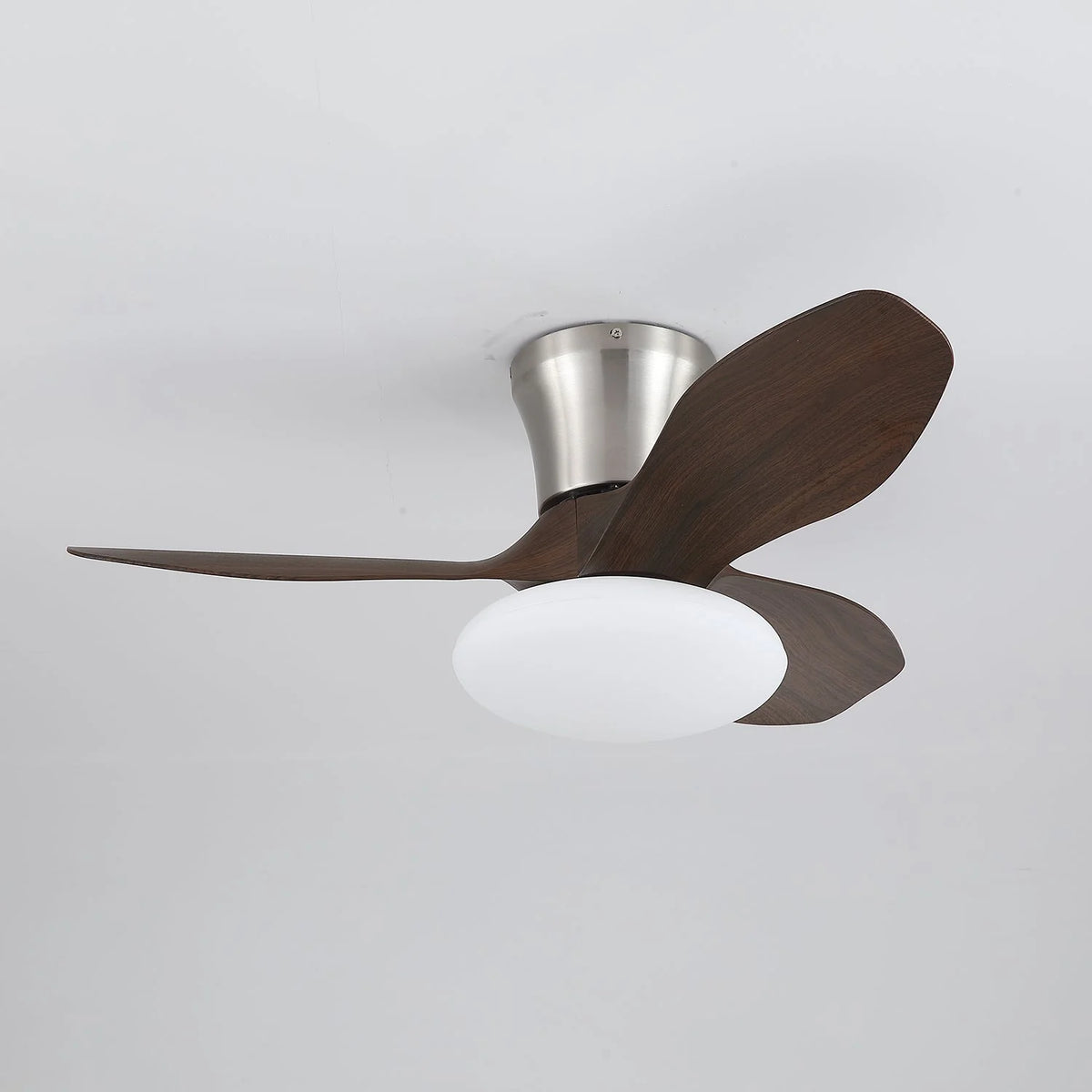 Ceiling Fan Integrated LED Wooden Blades Quiet DC Motor
