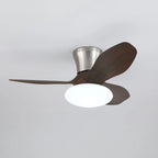 Ceiling Fan Integrated LED Wooden Blades Quiet DC Motor