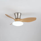 Ceiling Fan Integrated LED Wooden Blades Quiet DC Motor