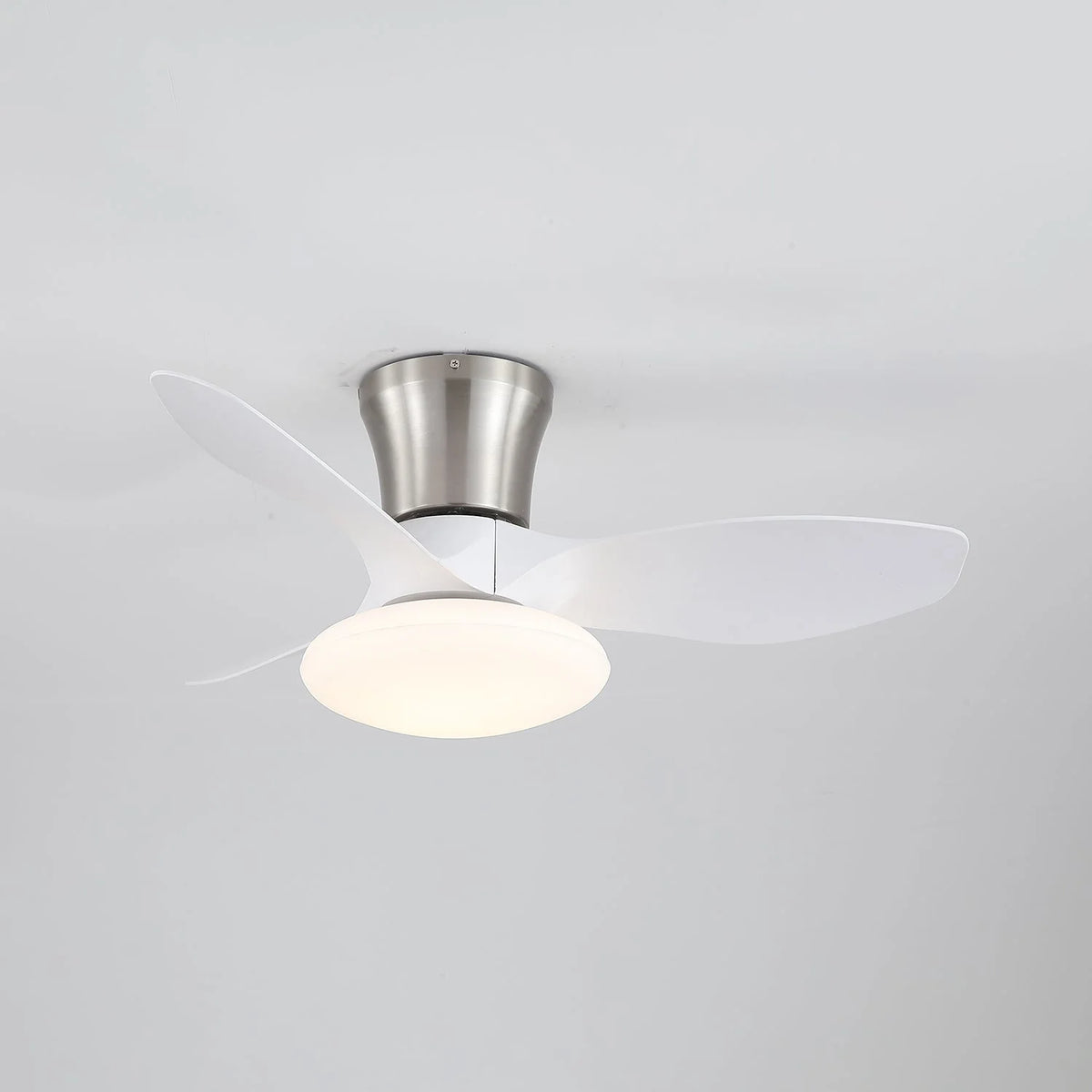Ceiling Fan Integrated LED Wooden Blades Quiet DC Motor