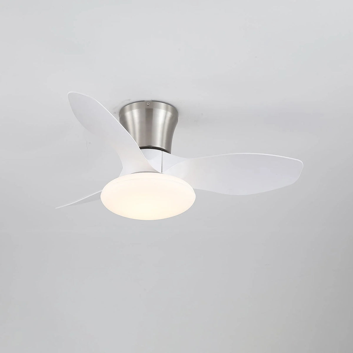 Ceiling Fan Integrated LED Wooden Blades Quiet DC Motor