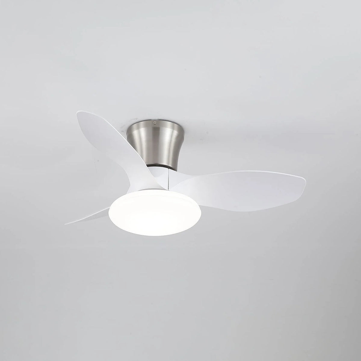 Ceiling Fan Integrated LED Wooden Blades Quiet DC Motor