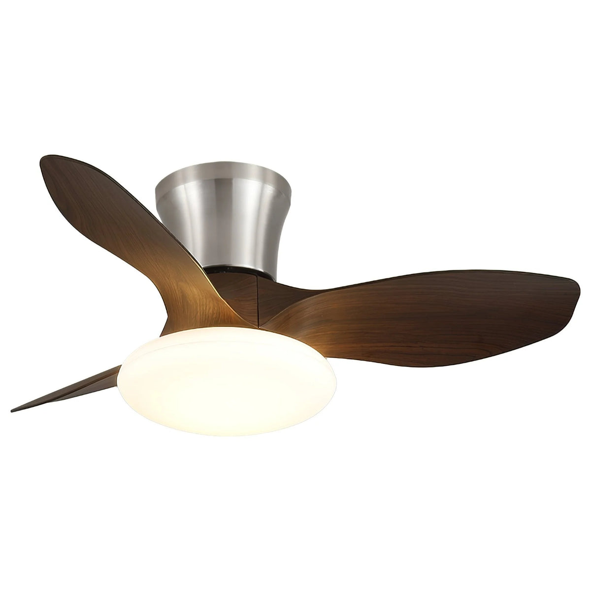 Ceiling Fan Integrated LED Wooden Blades Quiet DC Motor