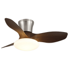 Ceiling Fan Integrated LED Wooden Blades Quiet DC Motor