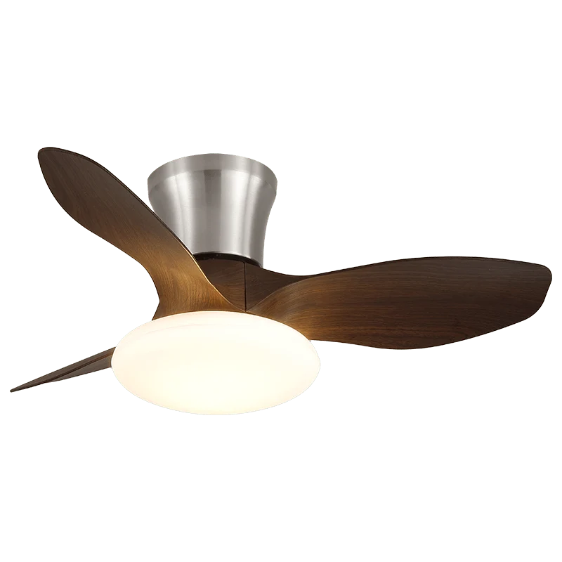 Ceiling Fan Integrated LED Wooden Blades Quiet DC Motor