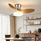 Ceiling Fan Integrated LED Wooden Blades Quiet DC Motor