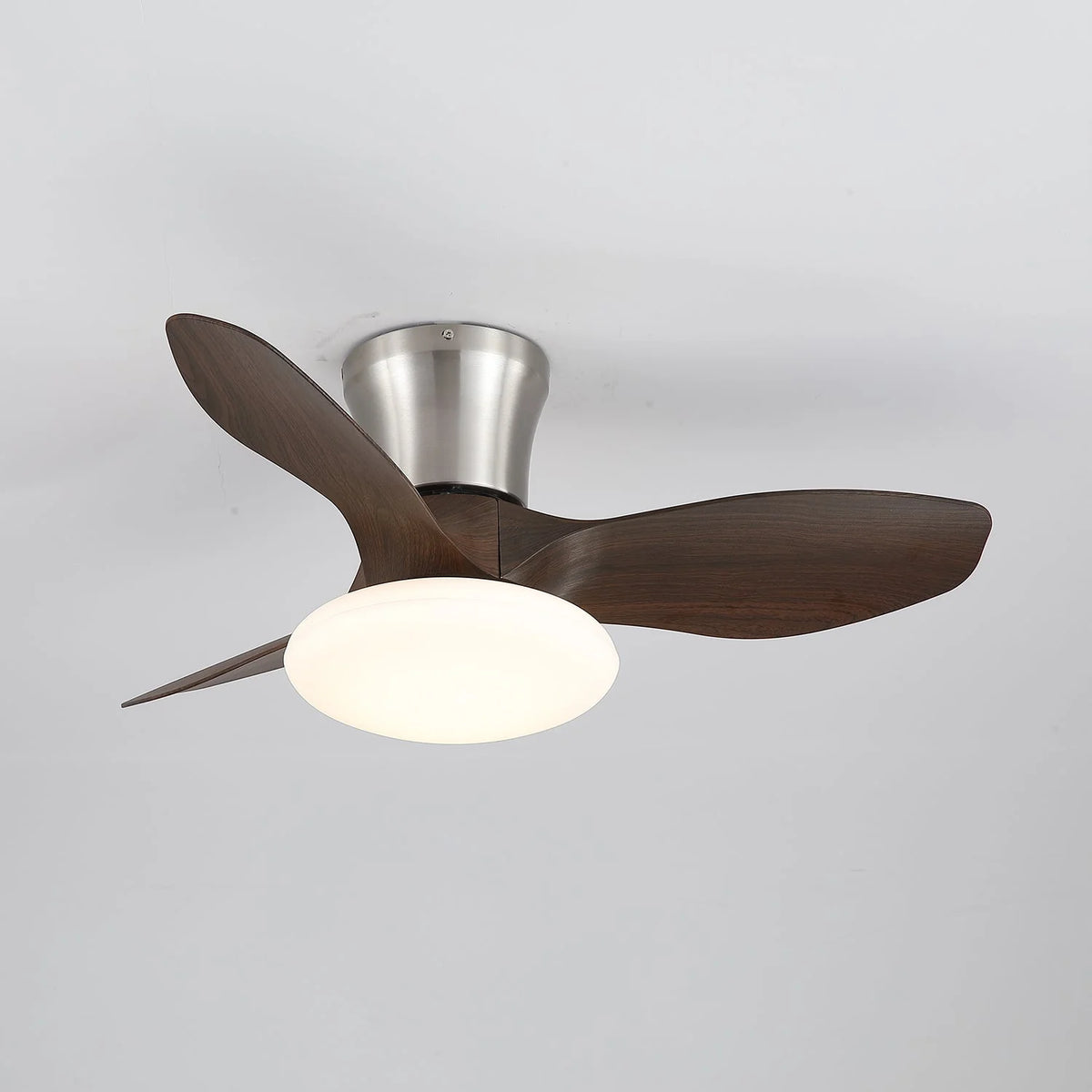 Ceiling Fan Integrated LED Wooden Blades Quiet DC Motor