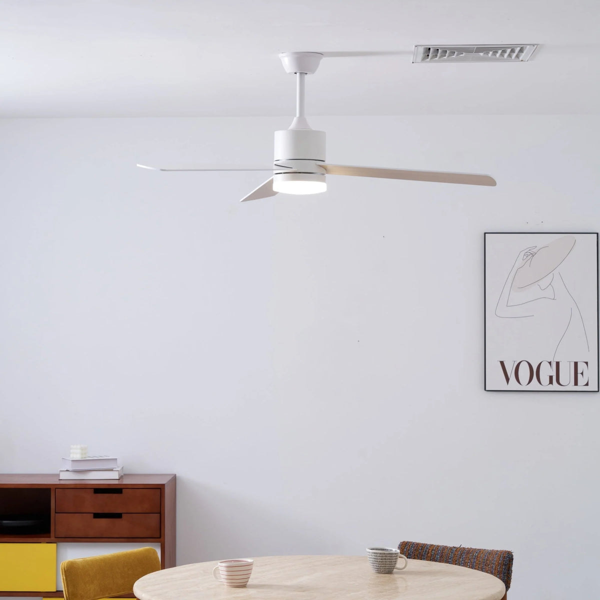 Ceiling Fan LED Light Quiet DC Motor 52 Inch