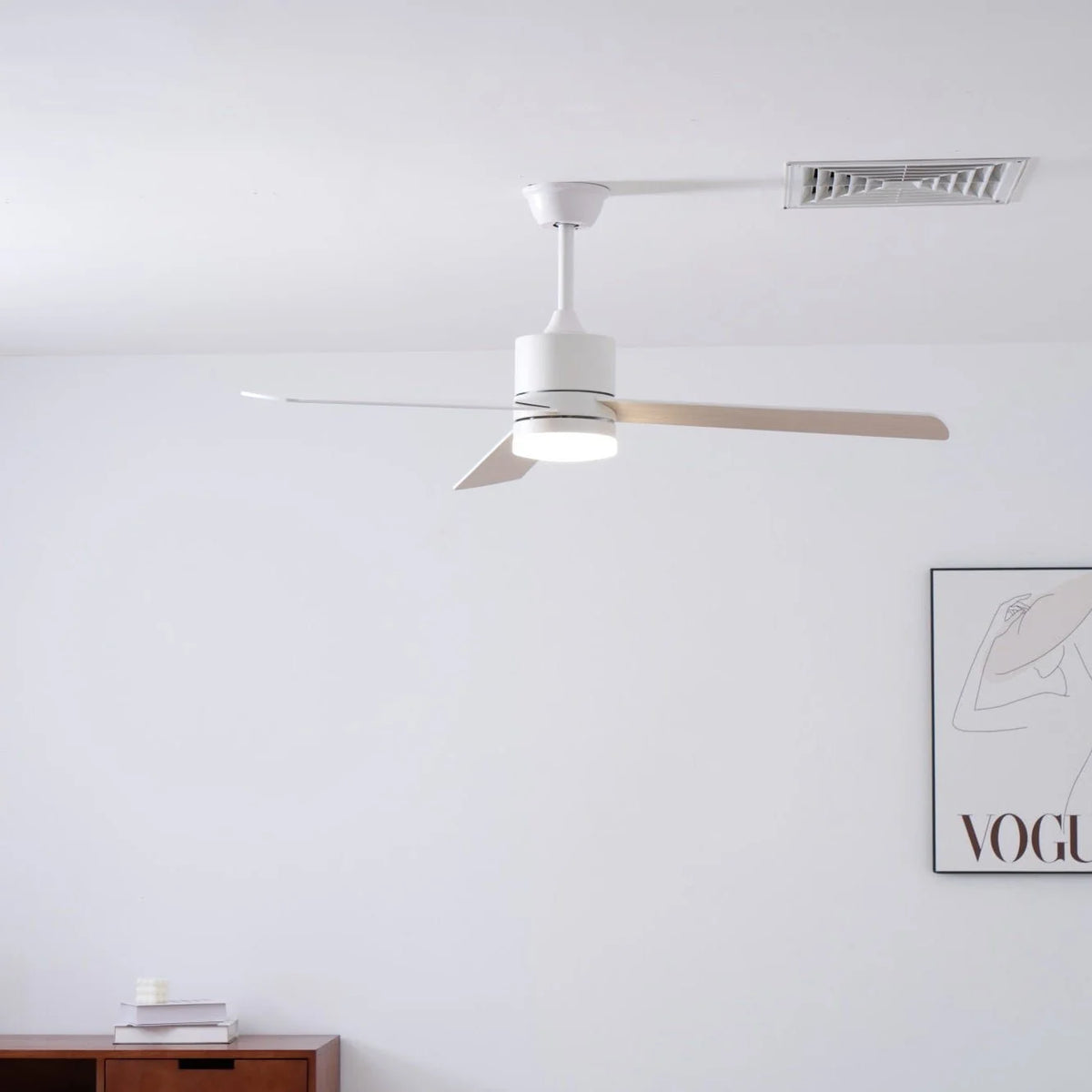 Ceiling Fan LED Light Quiet DC Motor 52 Inch