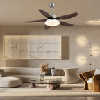 Ceiling Fan LED Light Remote 6 Speeds Wood Finish