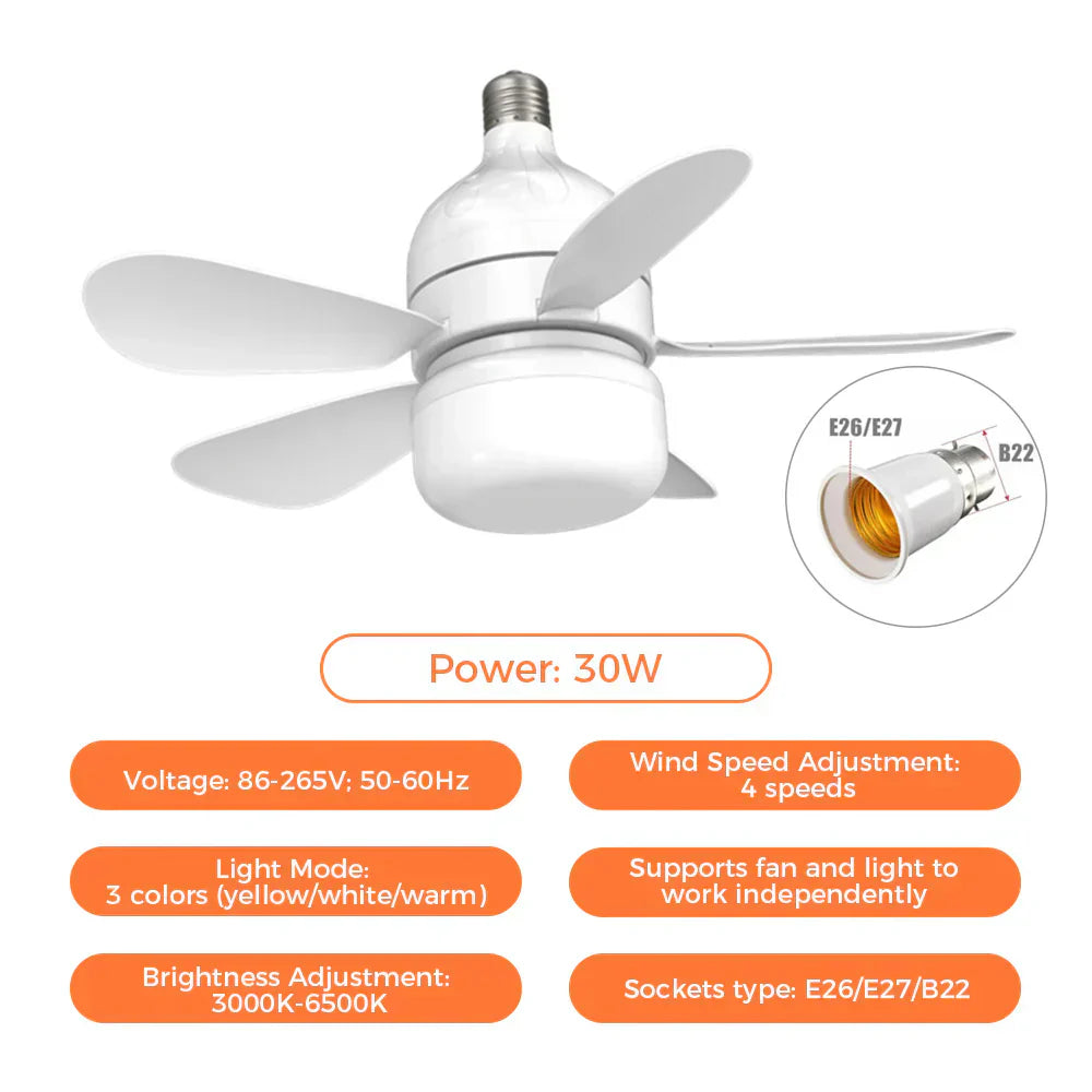 Ceiling Fan LED Light & Remote Control