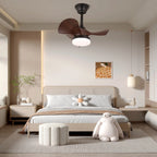 Ceiling Fan LED Light & Remote Control Wood Blades