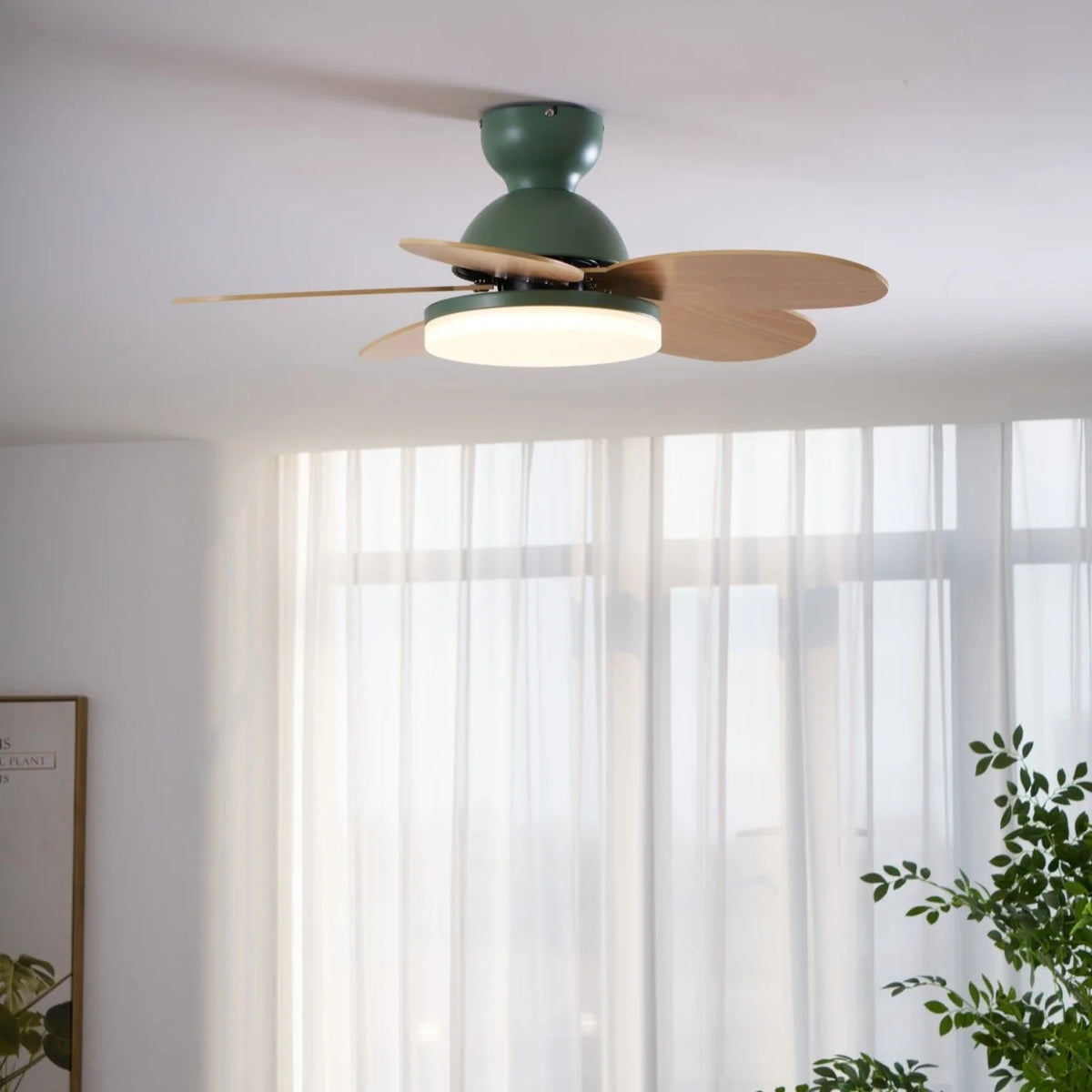 Ceiling Fan LED Light & Remote Quiet Reversible Motor