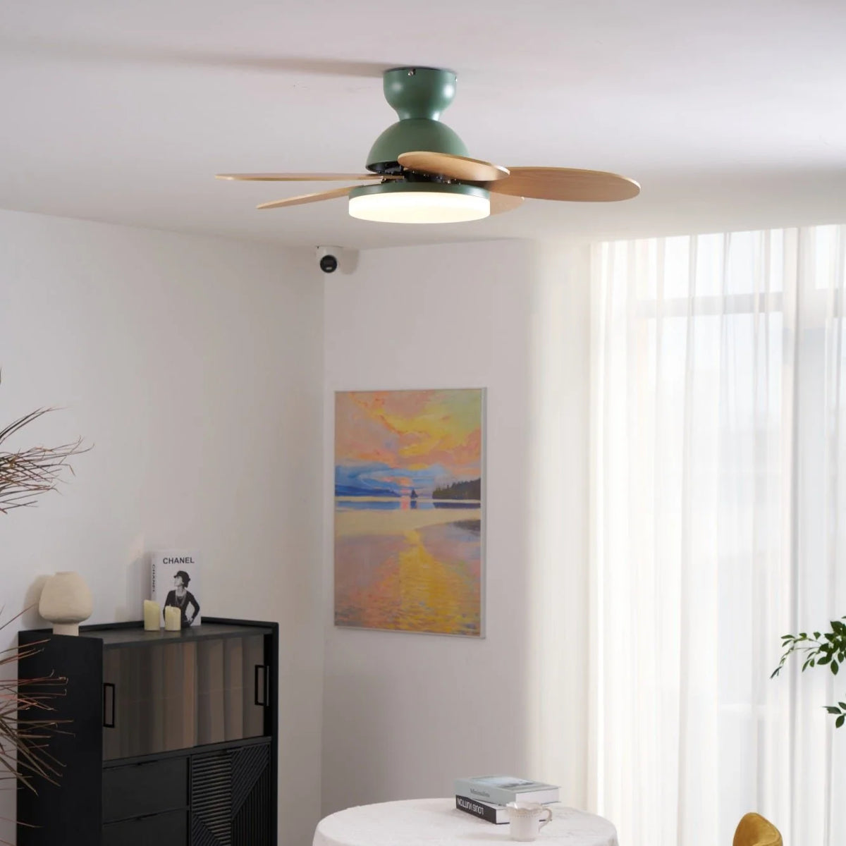 Ceiling Fan LED Light & Remote Quiet Reversible Motor