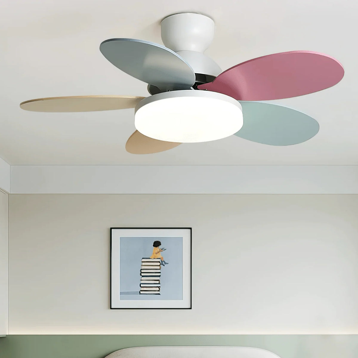 Ceiling Fan LED Light & Remote Quiet Reversible Motor