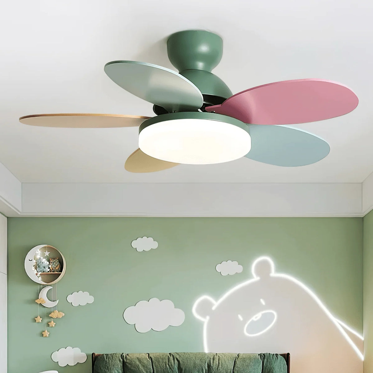 Ceiling Fan LED Light & Remote Quiet Reversible Motor