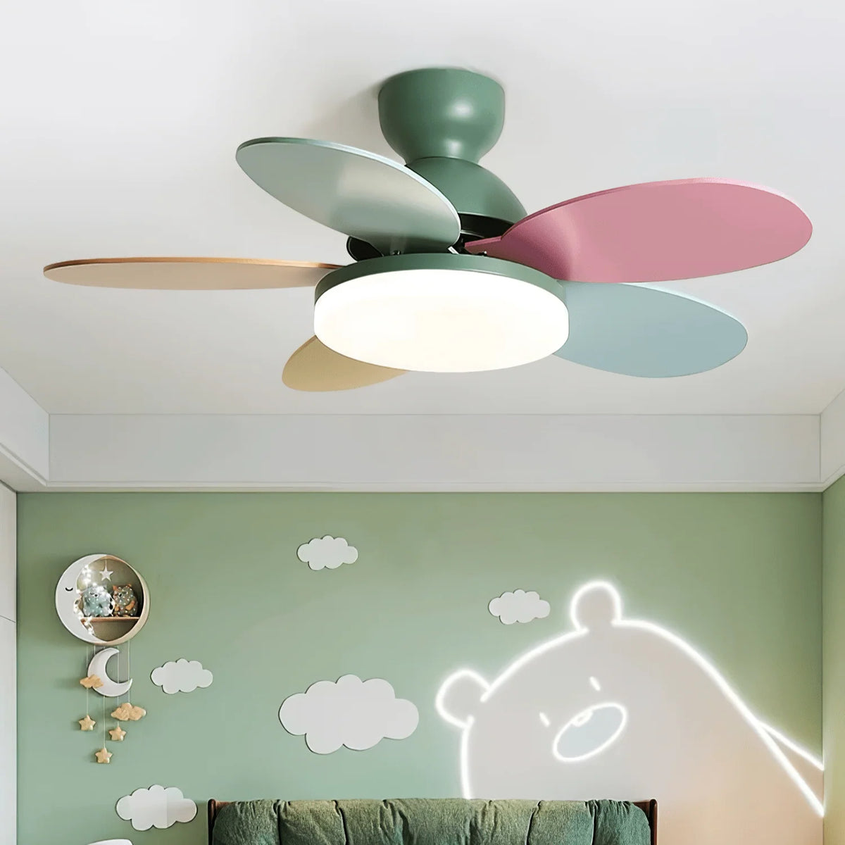 Ceiling Fan LED Light & Remote Quiet Reversible Motor