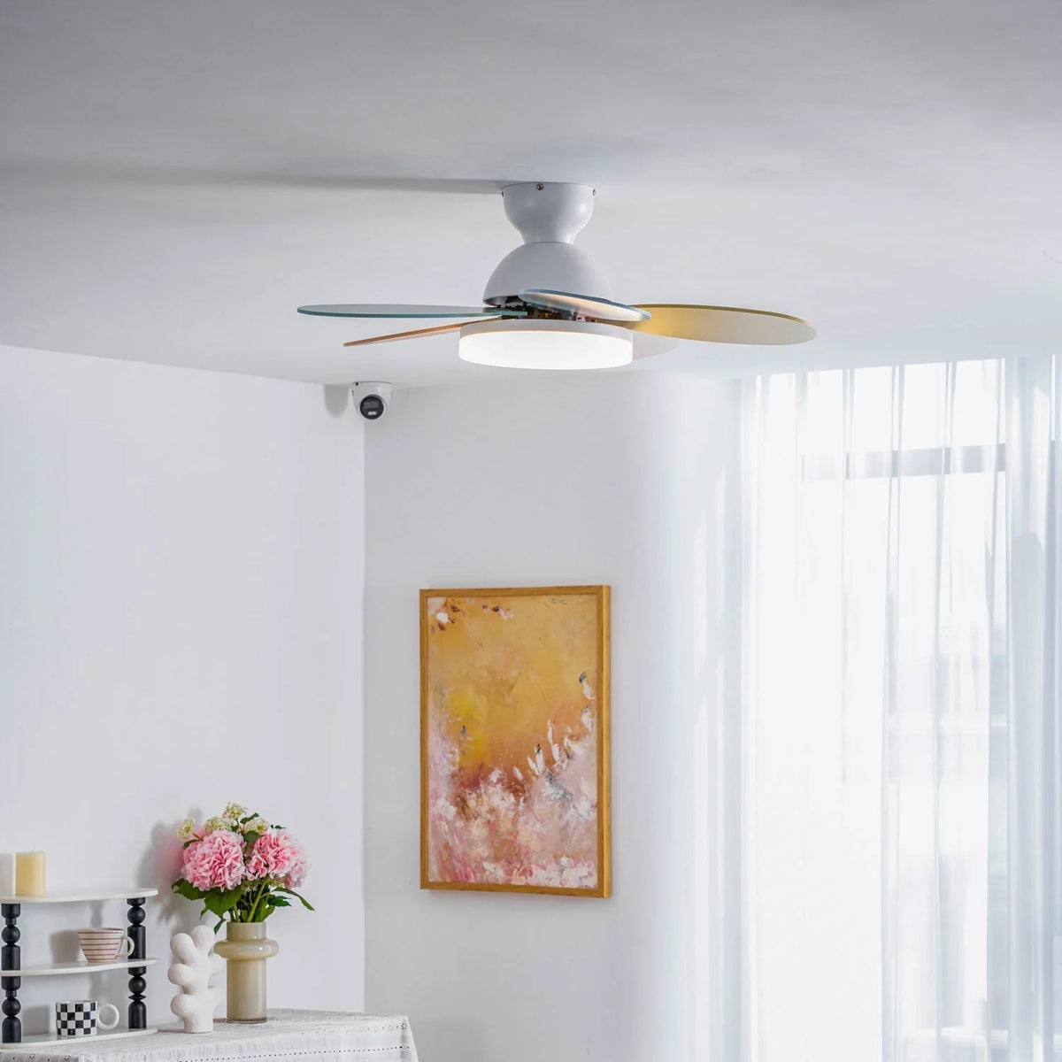 Ceiling Fan LED Light & Remote Quiet Reversible Motor
