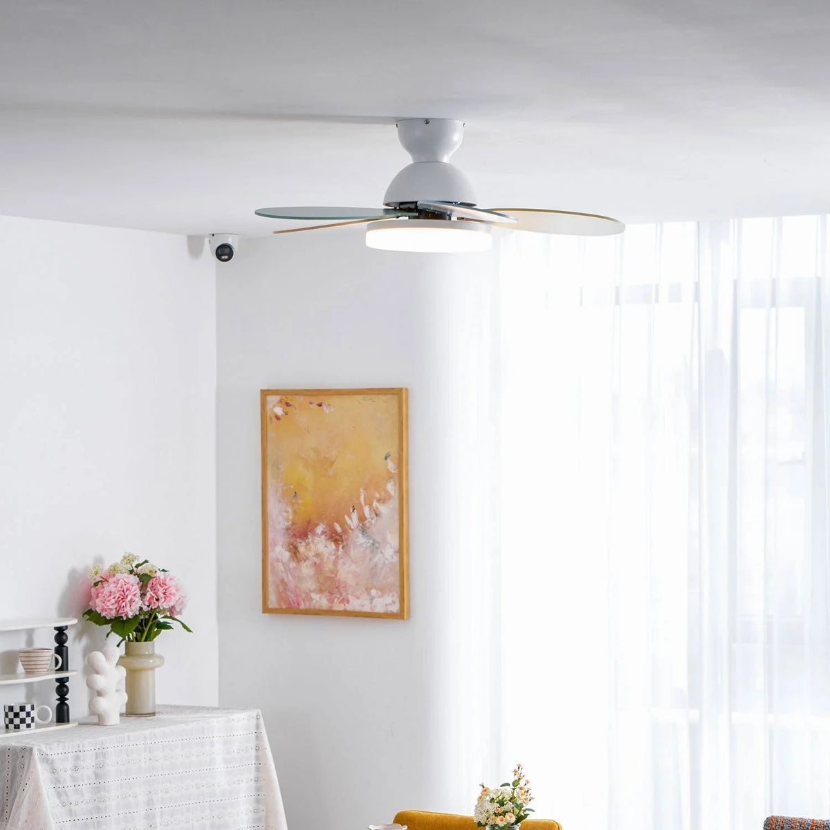 Ceiling Fan LED Light & Remote Quiet Reversible Motor