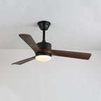 Ceiling Fan LED Light & Remote Wood-Look Blades