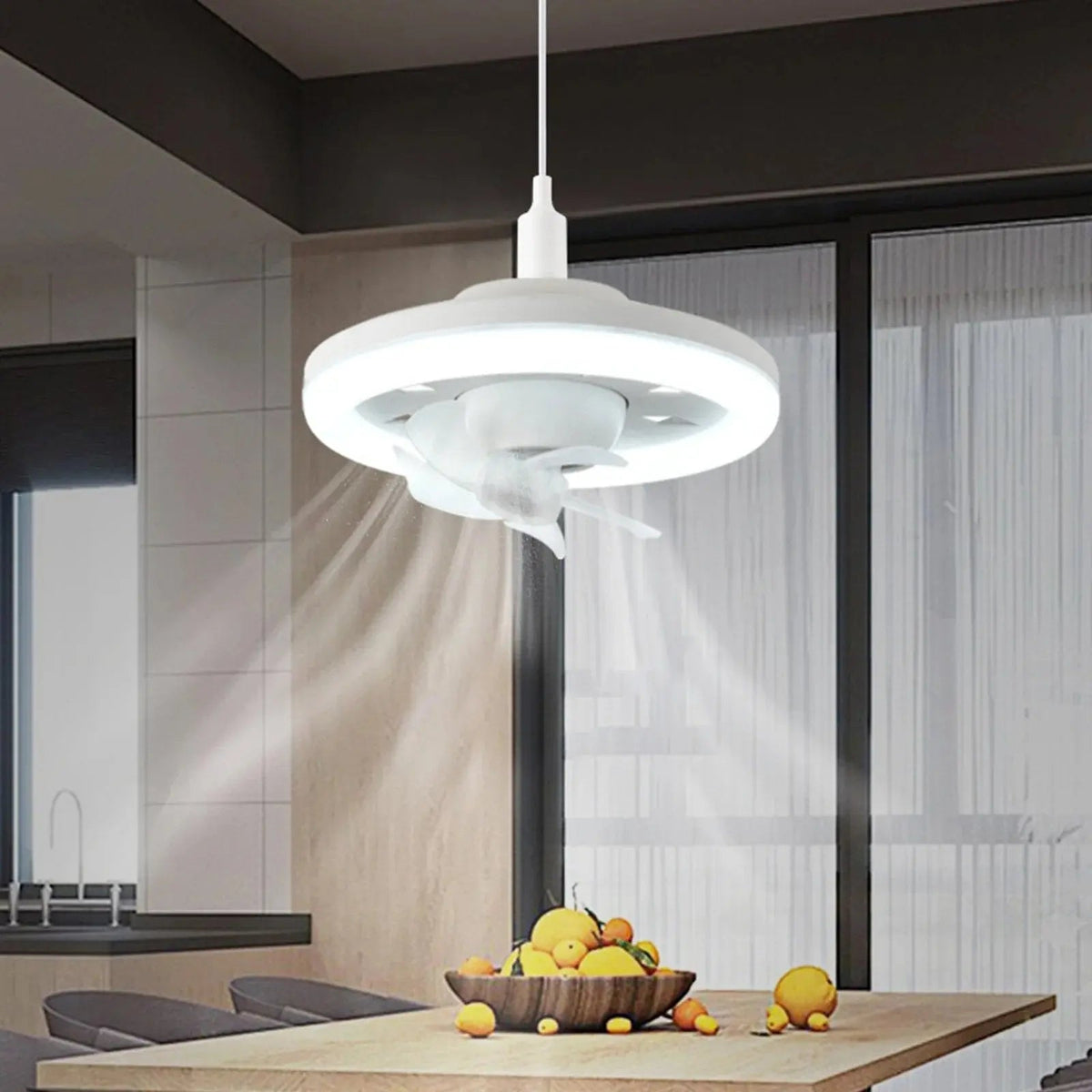 Ceiling Fan LED Remote Control & Whisper-Quiet Motor