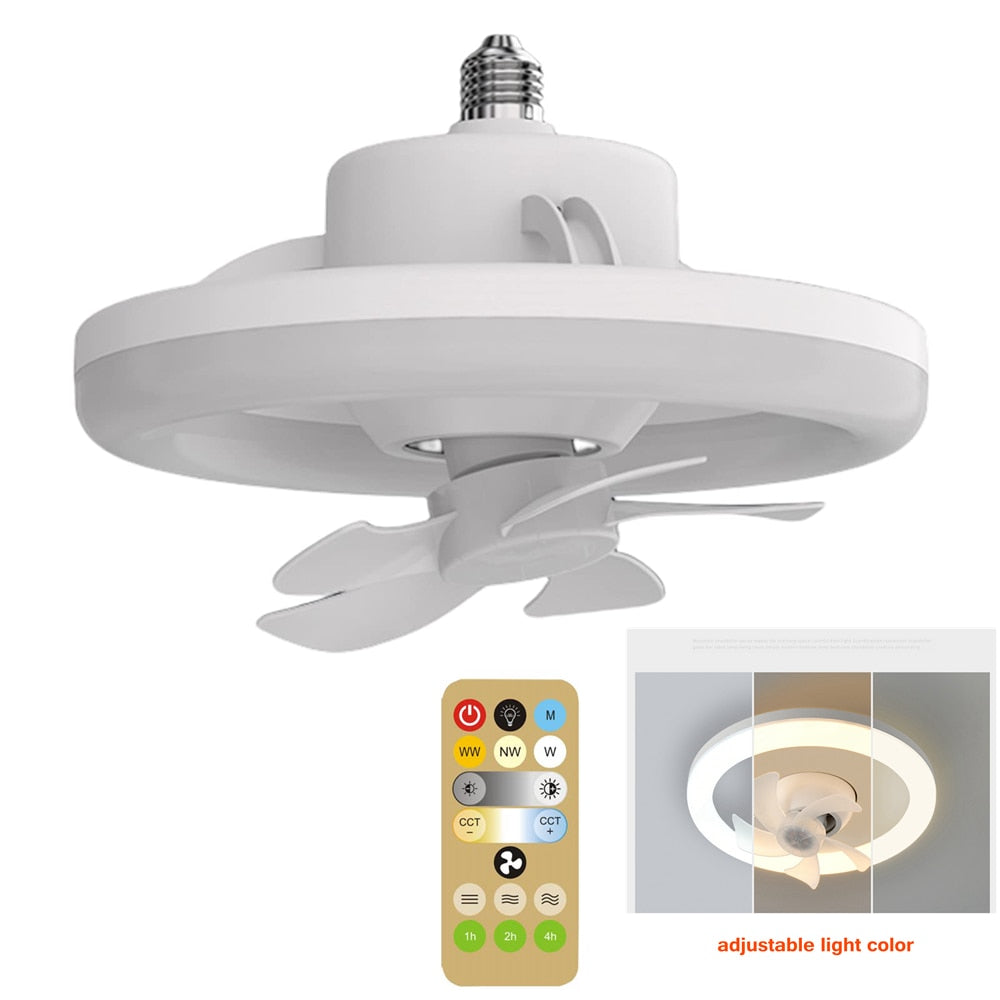 Ceiling Fan Lamp 2-in-1 Adjustable Color Temp & Remote