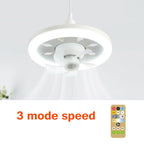 Ceiling Fan Lamp 2-in-1 Adjustable Color Temp & Remote