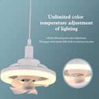 Ceiling Fan Lamp 360° Airflow Integrated LED Remote Control