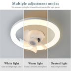 Ceiling Fan Lamp 360° Airflow Integrated LED Remote Control