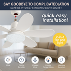 Ceiling Fan Lamp Remote Control & Quiet Motor