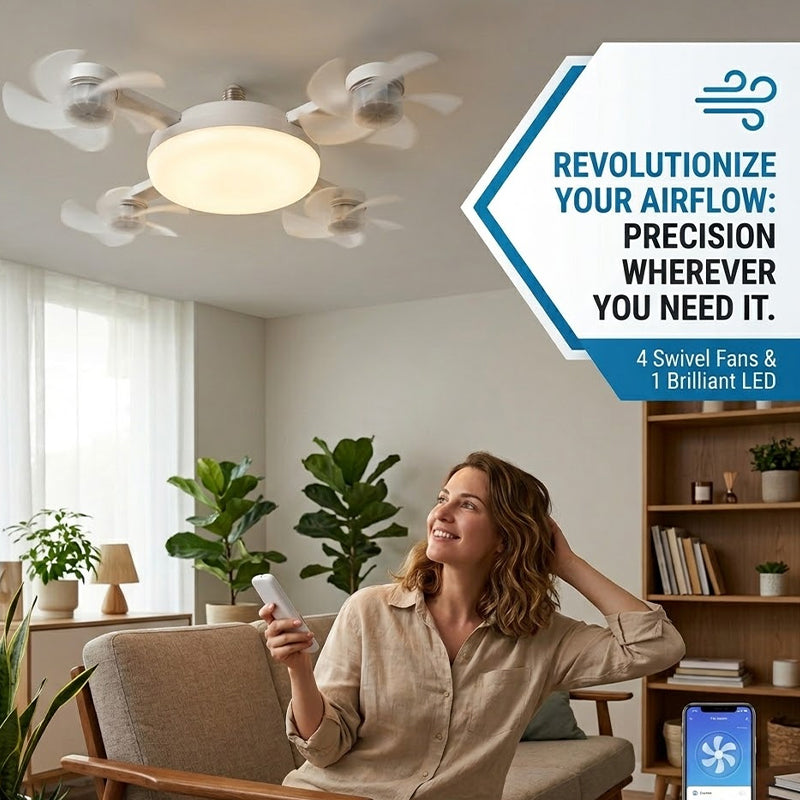 Ceiling Fan Light Bulb E27 Remote-Controlled