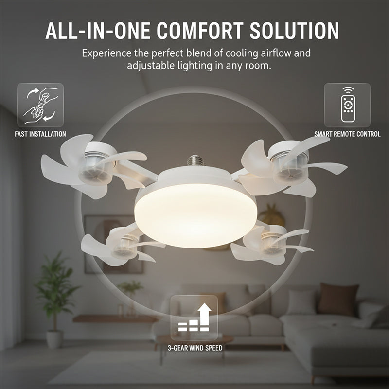 Ceiling Fan Light Bulb E27 Remote-Controlled