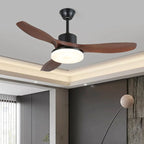 Ceiling Fan Light Dimmable LED & Remote Wood Blades