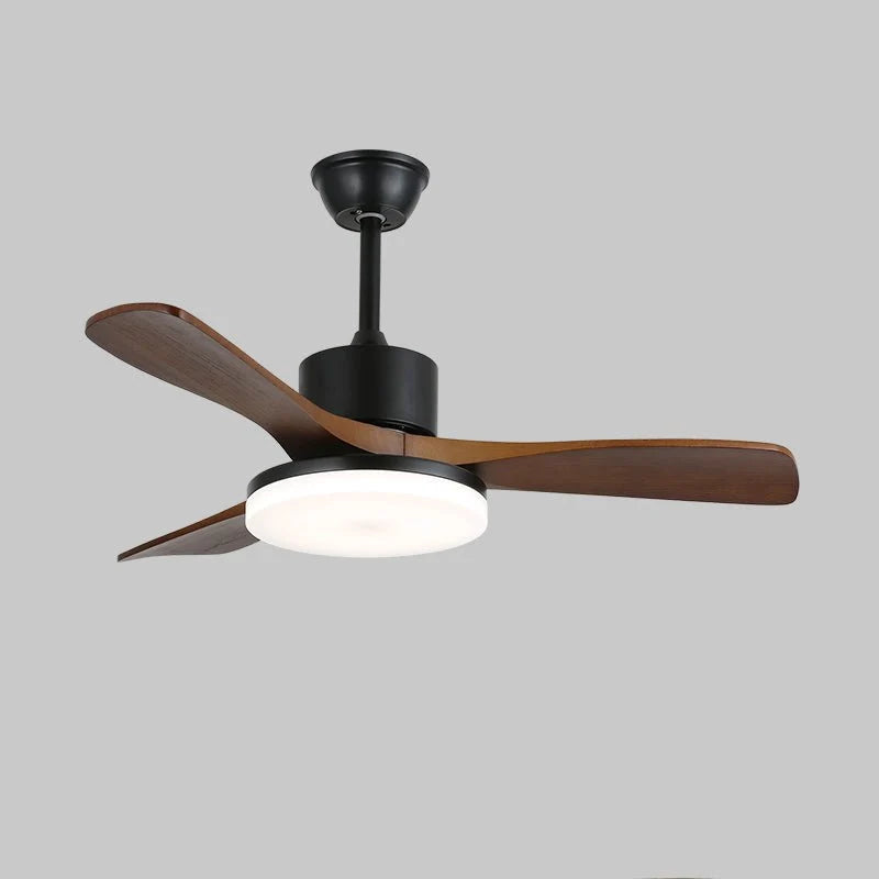 Ceiling Fan Light Dimmable LED & Remote Wood Blades