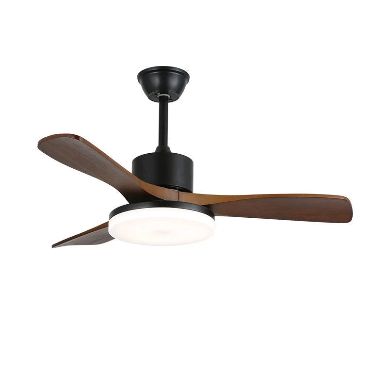 Ceiling Fan Light Dimmable LED & Remote Wood Blades
