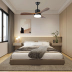 Ceiling Fan Light Dimmable LED & Remote Wood Blades
