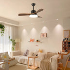 Ceiling Fan Light Dimmable LED & Remote Wood Blades