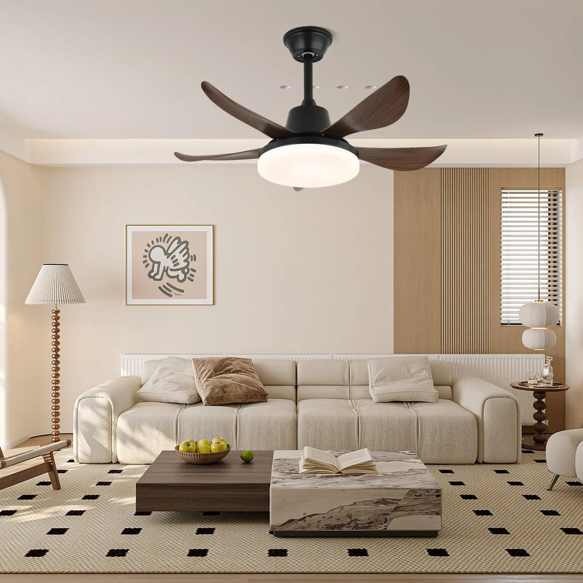 Ceiling Fan Light Integrated LED Remote & 6 Speeds