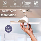Ceiling Fan Light LED Dimmable & Remote Control