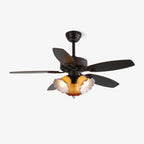 Ceiling Fan Light Remote Control 6-Speed Wood Blades