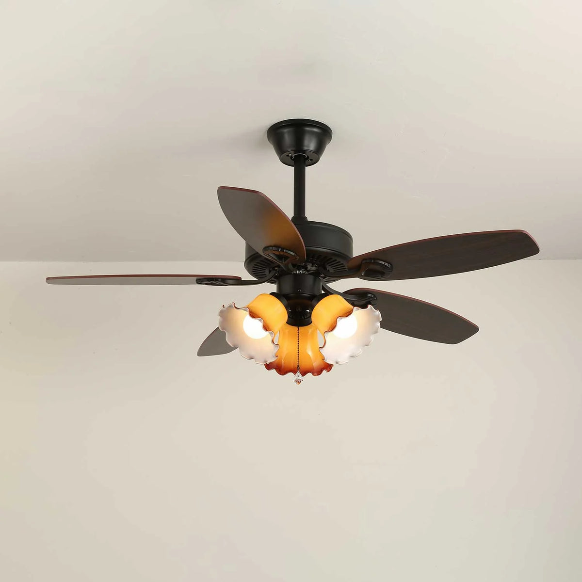 Ceiling Fan Light Remote Control 6-Speed Wood Blades